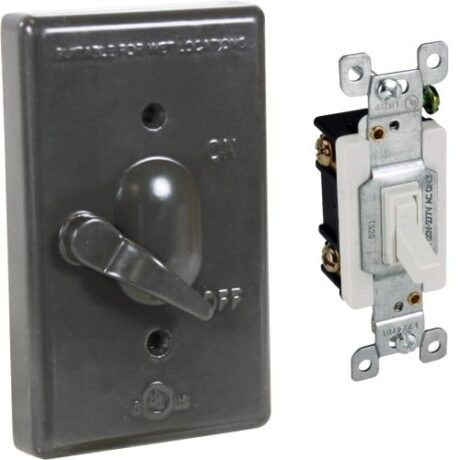 1-GANG LEVER COVER + S/P 20A SWITCH, DEVICE MOUNT, ALUMINUM, BRONZE - Image 2