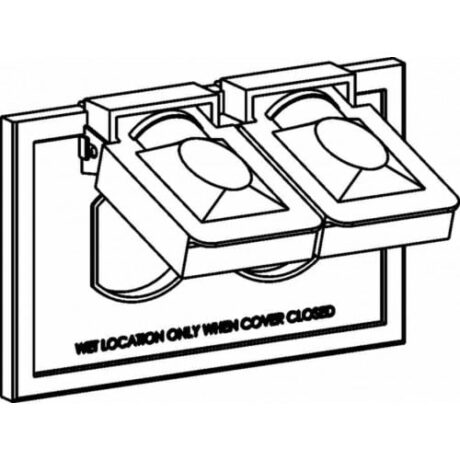 PLASTIC 1-GANG DEVICE COVER DUPLEX HORIZONTAL, DEVICE MOUNT - GRAY