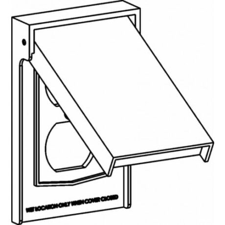 PLASTIC 1-GANG DEVICE COVER 1 DUPLEX VERTICAL DEVICE MOUNT - WHITE