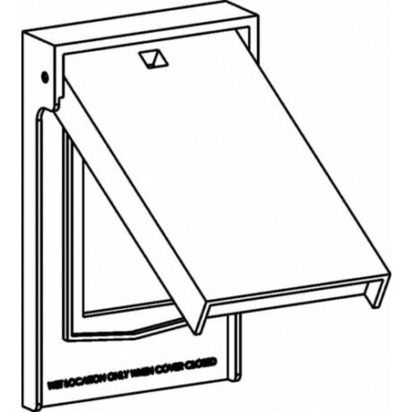 PLASTIC 1-GANG DEVICE COVER 1 GFCI VERTICAL, DEVICE MOUNT - WHITE