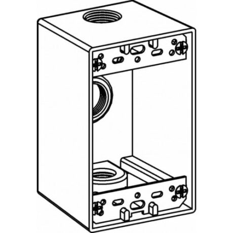 1-GANG BOX 2-5/8” DEEP WITH 3 OUTLET HOLES - 1” SIZE