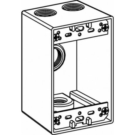 1-GANG BOX 2-5/8” DEEP WITH 4 OUTLET HOLES - 1/2” SIZE