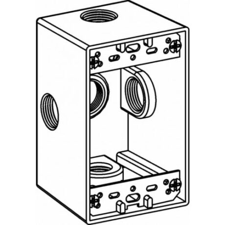 1-GANG BOX 2-5/8” DEEP WITH 5 X-CONFIG OUTLET HOLES - 1/2” SIZE