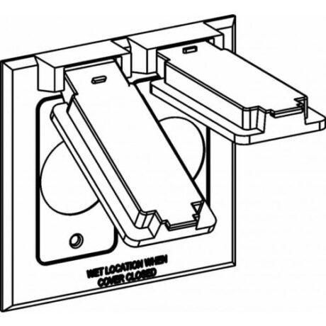 2-GANG, SINGLE RECEPTACLE / 2 SWITCH DEVICE COVER, DEVICE MOUNT - GRAY