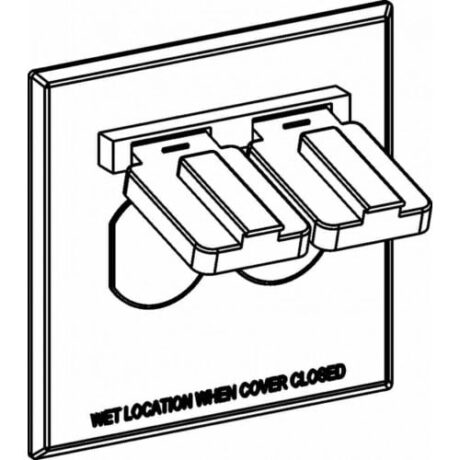 2-GANG, OVERSIZED ONE DUPLEX DEVICE COVER - HORIZONTAL, DEVICE MOUNT - GRAY