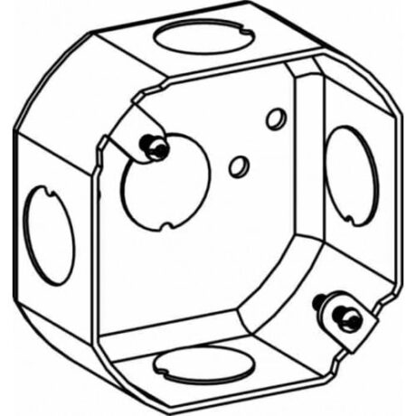 1-1/2” DEEP, 3-1/2” OCTAGON (3O) BOX DRAWN WITH 1/2” KO