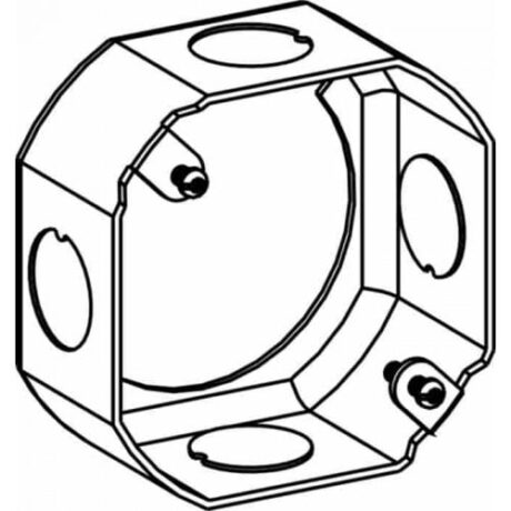 1-1/2” DEEP, 3-1/2” OCTAGON (3O) EXTENSION RING DRAWN WITH 1/2” KO