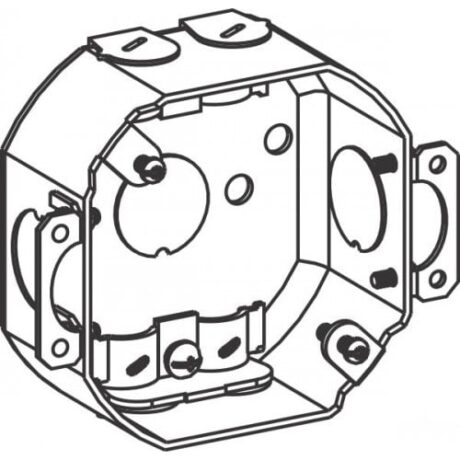 1-1/2” DEEP, 3-1/2” OCTAGON (3O) BOX DRAWN WITH NM CLAMPS AND EARS