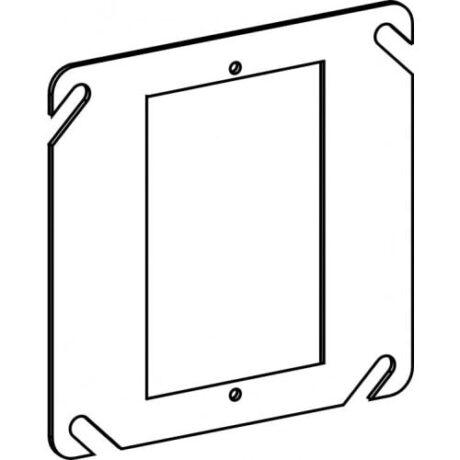 FLAT, 4” SQUARE (4S) 1-GANG RING - Image 1