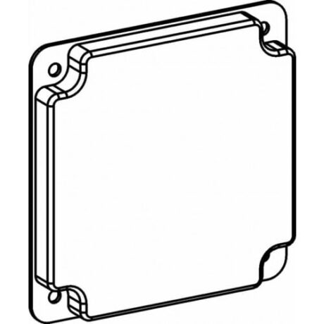 RAISED 1/2”, 4” SQUARE (4S) BLANK INDUSTRIAL COVER WITH CRUSHED CORNER