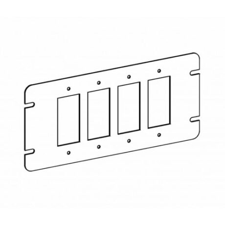 FLAT, 4-GANG SWITCH BOX DECORATIVE OR GFCI DEVICE COVER