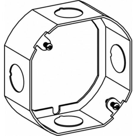 1-1/2" DEEP, 4" (4O) WELDED OCTAGON STEEL EXTENSION RING WITH 1/2" KO