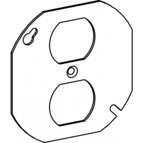 FLAT, 4” ROUND DUPLEX RECEPTACLE COVER