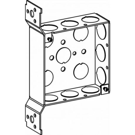 1-1/2” DEEP, 4” SQUARE (4S) BOX WELDED WITH 1/2” KO & FB BRACKET