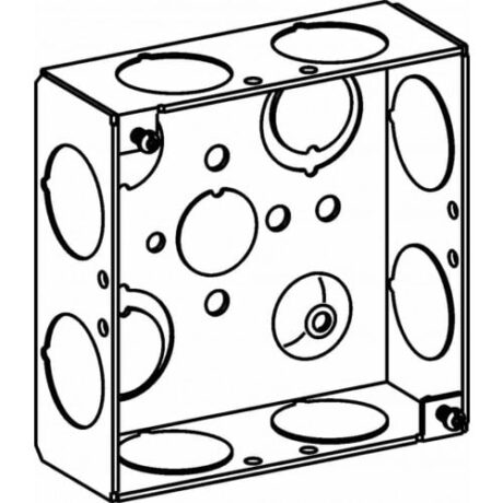 1-1/2” DEEP, 4” SQUARE (4S) BOX WELDED WITH 3/4” KO