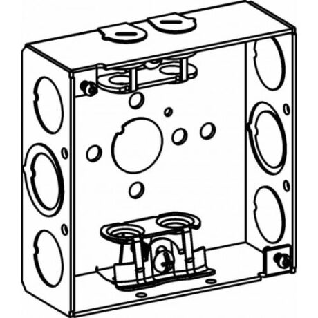 1-1/2” DEEP, 4” SQUARE (4S) BOX WELDED WITH MC CLAMPS