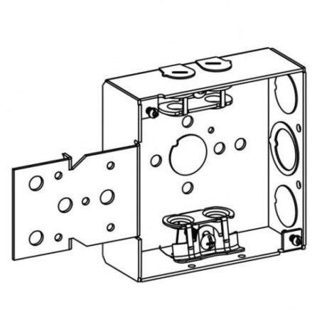 1-1/2” DEEP, 4” SQUARE (4S) BOX WELDED WITH MC CLAMPS & B BRACKET