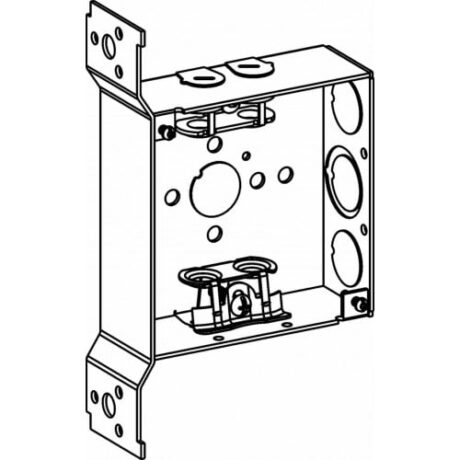 1-1/2” DEEP, 4” SQUARE (4S) BOX WELDED WITH MC CLAMPS & FB BRACKET