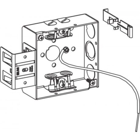 1-1/2” DEEP, 4” SQUARE (4S) BOX WELDED WITH MC CLAMPS, MS BRACKET & PIGTAIL