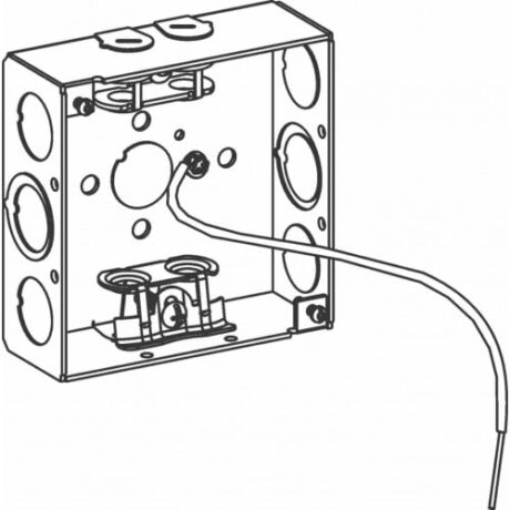 1-1/2” DEEP, 4” SQUARE (4S) BOX WELDED WITH MC CLAMPS & PIGTAIL