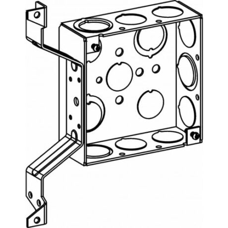 1-1/2” DEEP, 4” SQUARE (4S) BOX WELDED WITH MKO & OB BRACKET