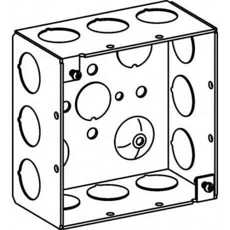 2-1/8” DEEP, 4” SQUARE (4S) DEEP BOX WELDED WITH 1/2” KO