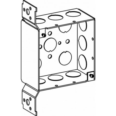 2-1/8” DEEP, 4” SQUARE (4S) DEEP BOX WELDED WITH 1/2” KO & FB BRACKET