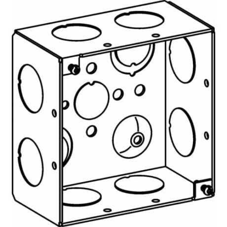 2-1/8” DEEP, 4” SQUARE (4S) DEEP BOX WELDED WITH 3/4” KO