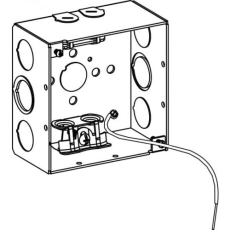 2-1/8” DEEP, 4” SQUARE (4S) DEEP BOX WELDED WITH ANGLED MC CLAMPS AND 10” PIGTAIL - Image 1
