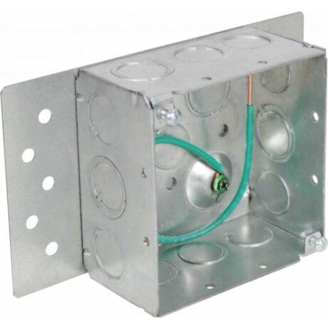 4” SQUARE, 2-1/8” DEEP BOX WITH MKO, 10” PIGTAIL AND BACK MOUNTING PLATE - Image 2