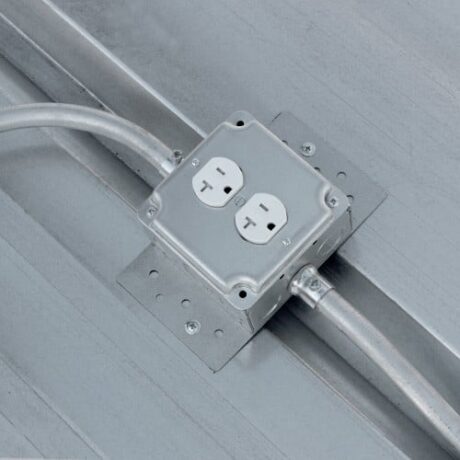 4” SQUARE, 2-1/8” DEEP BOX WITH MKO, 10” PIGTAIL AND BACK MOUNTING PLATE - Image 4