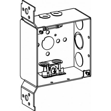 2-1/8” DEEP, 4” SQUARE (4S) DEEP BOX WELDED WITH MC CLAMPS & FB BRACKET