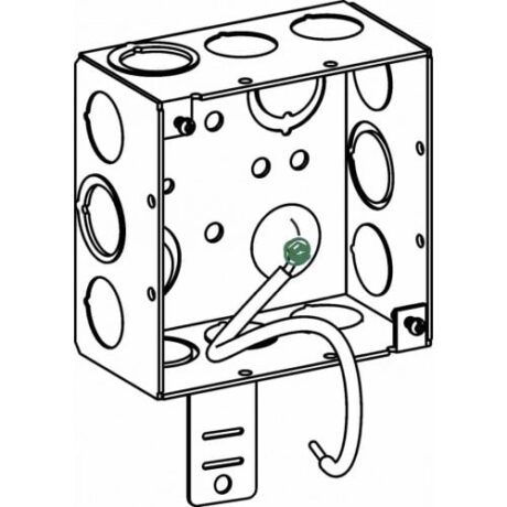 2-1/8” DEEP, 4” SQUARE (4S) DEEP BOX WELDED WITH MKO, PIGTAIL AND BACK SUPPORT ARM