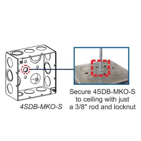 2-1/8” DEEP, 4” SQUARE (4S) DEEP BOX WELDED WITH MKO, EZ-HANG BOX - Image 3