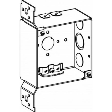 2-1/8” DEEP, 4” SQUARE (4S) DEEP BOX WELDED WITH NM CLAMPS & FB BRACKET