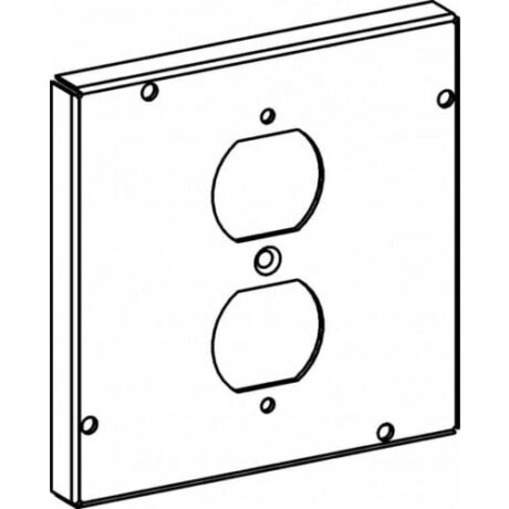 RAISED 1/2”, 4-11/16” SQUARE (5S) DUPLEX RECEPTACLE INDUSTRIAL COVER