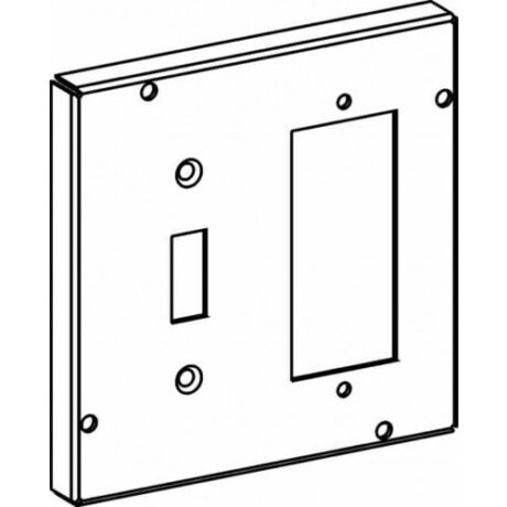 RAISED 1/2”, 4-11/16” SQUARE (5S) TOGGLE SWITCH / GFCI OR DECORATIVE SWITCH INDUSTRIAL COVER