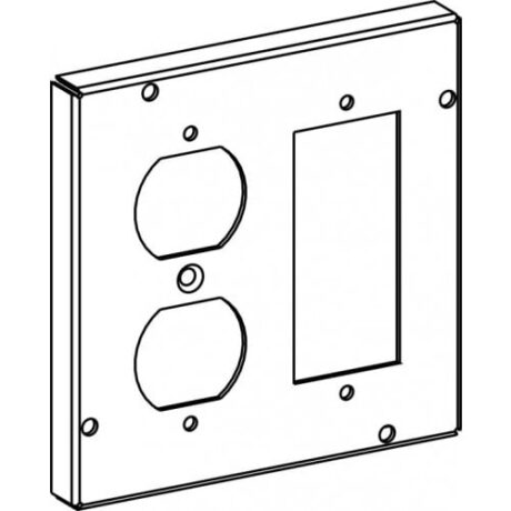 RAISED 1/2”, 4-11/16” SQUARE (5S) DUPLEX RECEPTACLE / GFCI OR DECORATIVE SWITCH INDUSTRIAL COVER