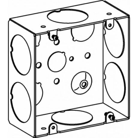 2-1/8” DEEP, 4-11/16” SQUARE (5S) BOX WELDED WITH 1-1/4” KO