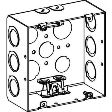 2-1/8” DEEP, 4-11/16” SQUARE (5S) BOX WELDED WITH MC CLAMPS
