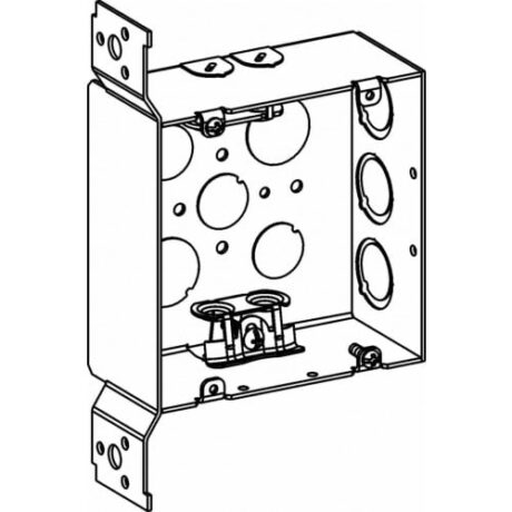 2-1/8” DEEP, 4-11/16” SQUARE (5S) BOX WELDED WITH 2 MC CLAMPS & FB BRACKET