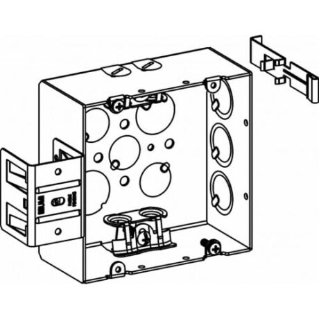 2-1/8” DEEP, 4-11/16” SQUARE (5S) BOX WELDED WITH 2 MC CLAMPS & MS BRACKET