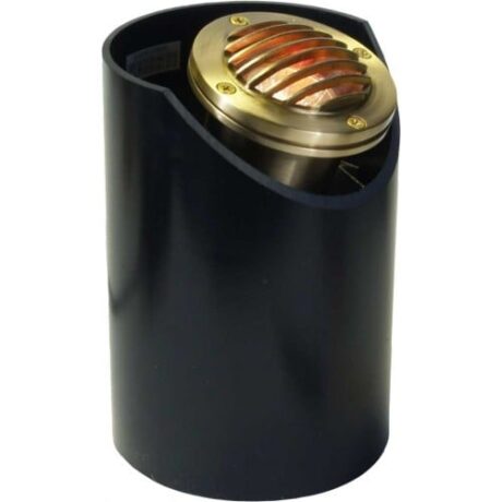 BRASS MR16 HOODED WELL LIGHT W/ LOUVER