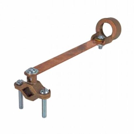 BRONZE GROUND CLAMPS FOR RIGID CONDUIT WITH FLEXIBLE COPPER STRAP - STEEL SCREW AGS-100