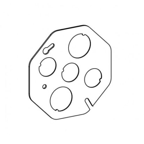 FLAT, 4” OCTAGONAL CONCRETE BOX BLANK COVER WITH 1/2” & 3/4” KO