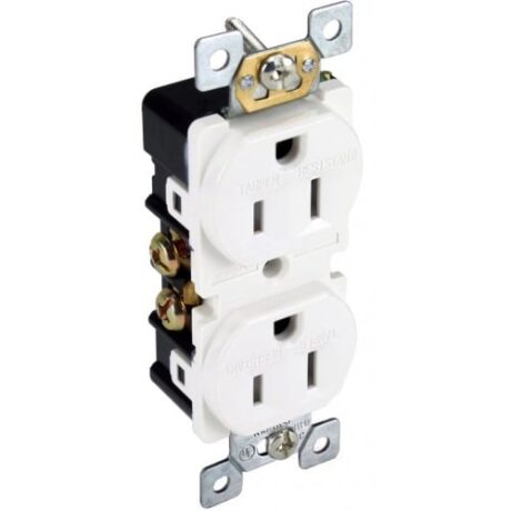 15A Duplex Receptacle, Temper Resistant White
