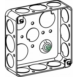 1-1/2” DEEP, 4” SQUARE (4S) BOX DRAWN WITH 1/2” & 3/4” KO