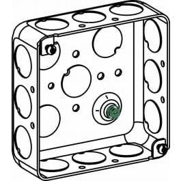 1-1/2” DEEP, 4” SQUARE (4S) BOX DRAWN WITH 1/2” KO