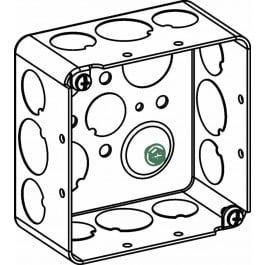 2-1/8” DEEP, 4” SQUARE (4S) DEEP BOX DRAWN WITH 1/2” & 3/4” KO