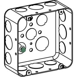 2-1/8” DEEP, 4-11/16” SQUARE (5S) BOX DRAWN WITH 1/2” & 3/4” KO